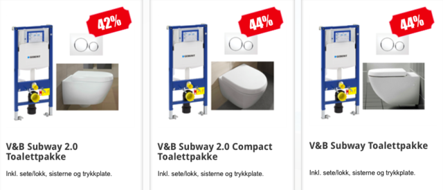 Toalettpakke med Villeroy & Boch og Geberit - produkter